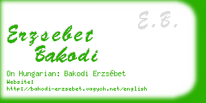 erzsebet bakodi business card